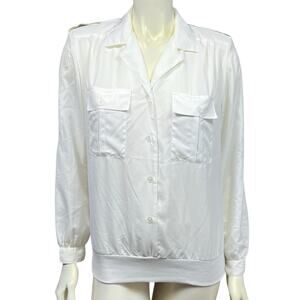 Sheridan Square 80s White Casual Blouse Size 8